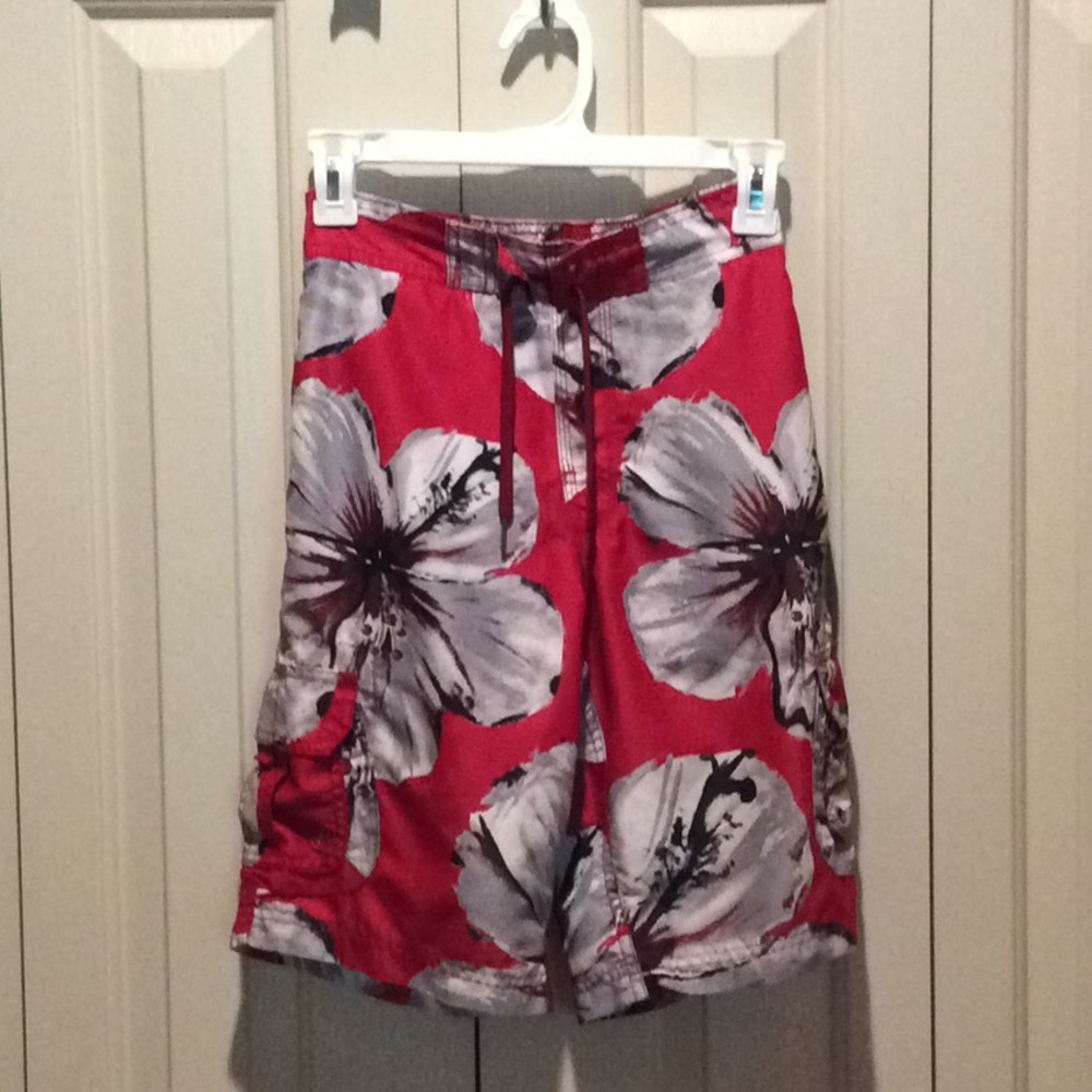 Arizona Boys Swim Trunks Red/Gray/White/Black